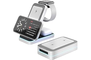 Circlio bezprzewodowa ładowarka, indukcyjna ładowarka 3w1 do iPhone'a 15/14/13/12/11/Pro/Max/XS/XR/X/8/Plus,Apple Watch 9/8/7/6/5/4/3/2/SE/ULTRA,AirPods 3/2/Pro szybkie ładowanie do podróży i domu