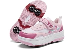 YINGCSM Schuhe mit Rollen für Jungen Mädchen, Kinder Rollschuhe, 2-in-1 Roller Schuhe Turnschuhe Skateboardschuhe