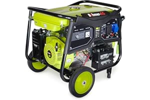 Böhmer-AG WX-7000K-e Portable Petrol Generator 7.5Kw 12V DC Output Electric Key Start Outdoor 16Hp 4-Stroke OHV Engine with 1 UK 240V Standard Plug & a 16 Amp Plug Socket