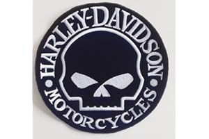 SUMA SHOP Patch Toppa Grande Replica Skull Harley Davidson Contorno Silver/Argento 19 Cm.