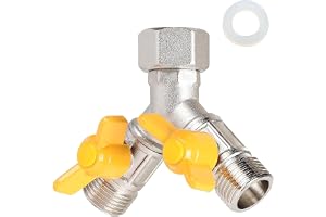 Mässing Y-fördelare 3-vägs adapterventil 1/2 tums Y-grenrörsventil duschadapter för tvättmaskin, badrum, kök, trädgårdsslang (7x8,5 cm)