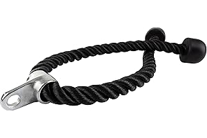 ScSPORTS® Corde Triceps - en Nylon, 100/85 / 68 cm, Poignées en Caoutchouc Antidérapantes, Pivot, en Noir - Corde de Tirage, Pull Down, Musculation, en