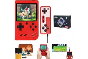 GAHWA Gametendo,Tiny Tendo -Handheld Game Console-Portable Retro Video Game with 400 Classic FC Games Color Screen, Support TV Connection & Two Players, 1020mAh Rechargeable Battery Present (Red)