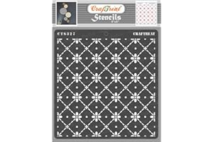 CrafTreat Dot Pattern Stencils for Painting on Wood, Tile, Canvas, Paper, Fabric and Floor - Dotted Diamond Flower Stencil - 6x6 Inches - Reusable DIY Art and Craft Stencils Patterns for Painting
