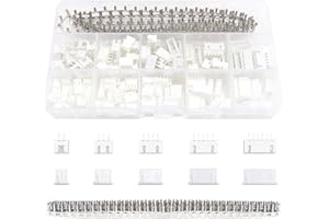 Lyeteung 420 PCS 2.54mm JST-XH Connector Kit, JST-XH 2/3/4/5/6 Pin Housing Female and Male Connector Plug, with Female Pin Crimp Terminal