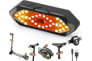 Yinuohua Indicateur pour Trottinette Électrique, Signal de Direction pour Vélo avec Télécommande USB Rechargeable, Lumière Arrière Réglable à 180° Compatible avec MaxG30/Ninebot Série, Lumière