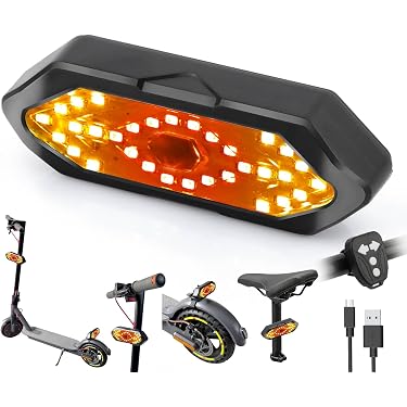 Lot De 2 Clignotants Vélo Rechargeables USB - Télécommande, 5 Modes, étanches IPX4 - Pour Scooter, VTT - 7