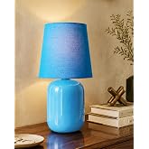 Homesake® Modern Small Ceramic LED Table Lamp, Classic Bedside Desk Lamp For Living Room Bedroom, Farmhouse Nightstand Lamps
