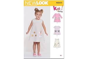 New Look Modello N6611 Vestito novità Bambini, Carta, Bianco, Variabile