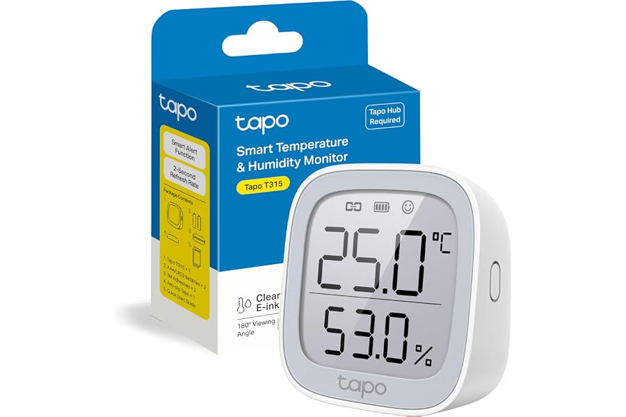 Tapo T315 – Monitor de Temperatura y Humedad, Alta precisión, automatización del hogar, hasta 2 años de duración de la baterí