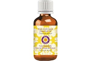 Deve Herbes Pure Chilli Seed Essential Oil (Capsicum annum) Non-Sticky | Non-Greasy | Warm Spicy Aroma | for Aromatherapy, Massage & DIY Use 30ml
