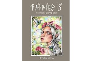 Fairies 3 Grayscale Coloring Book