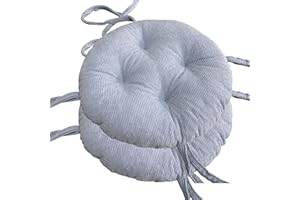 uyeoco Juego De 1/2/4 Cojín Redondo para Silla, 30cm/33cm/35cm/40cm/45cm/50cm cojín de Asiento Suave para Taburete, jardín, Interior, Exterior, hogar(H5,2PCS 35x35X6cm)