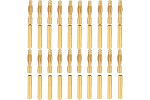 LINSYRC 20 Pairs Connecteur Mâle et Femelle Fiche Banane 2.0MM 2MM Plaqué Or pour RC Batterie ESC Moteurs (2.0MM)