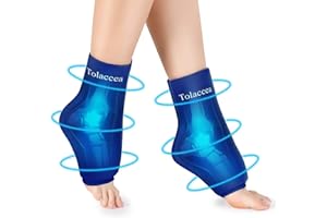 TOLACCEA Confezione da ghiaccio per ferite, gel riutilizzabile con terapia a compressione a freddo, per terapia calda e fredda, per tendinite d'Achille, fascite plantare, tallone del piede (Pack of 2, L)