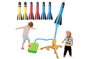 POHOVE Spielzeug Raketenwerfer für Kinder mit 6 Schaumstoff Raketen und Spielzeug Luft Raketenwerfer, Schaumstoff Raketen Spielzeug Launcher Playset für Jungen Mädchen Spaß Outdoor Spielzeug Geschenke
