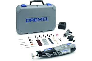 Dremel 8220 - Outil Rotatif Multifonction Sans-fil 12V avec 2 Adaptations et 45 Accessoires, Vitesse Variable 5.000-35.000 tr/min pour Découper, Poncer, Percer, Nettoyer, Meuler, Sculpter, Graver