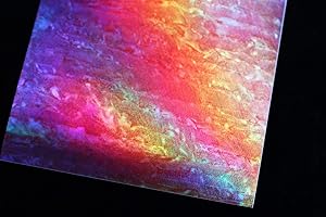 Tigofly Abalone-Muschel-Aufkleber, holografische Klebefolie, blinkend, künstliche Fischhaut, harte Köder, Aufkleber, Rosa, 4 Stück