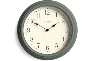 Jones Clocks® Venetian wall clock | Classic round clock | 30cm | Green | Arabic numerals | Traditional design ideal for kitchen, living room or bedroom
