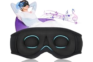 TPFOCUS Auriculares para Dormir 3D Antifaz Bluetooth,Música Inalámbrica,Antifaz Para Dormir, Auriculares Ultrasuaves,Perfectos Para Personas Que Duermen De Lado/Oficina/Viajes/Cumpleaños Para Hombres Mujeres