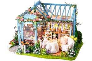 Fsolis Miniatura de la casa de muñecas con Muebles, Equipo de casa de muñecas de Madera 3D, más Resistente al Polvo y el Movimiento de música Regalo Creativo