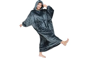 Winkcao Hoodie Decke mit Ärmeln und Kapuze Damen, Decken Hoodie Damen Extra Lang, Weiche Warme Riesen Flanell Kuscheldecke mit Ärmeln, Oversized Blanket Hoodie Tragbare Decke Für Drinnen und Draußen