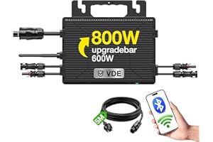 BLZLDD Wechselrichter 800W, Solar Mikrowechselrichter mit WLAN & Bluetooth, App-Fernüberwachung, IP67 Wasserdicht Wechselrichter, mit 5 m AC-Kabel für Balkonkraftwerk
