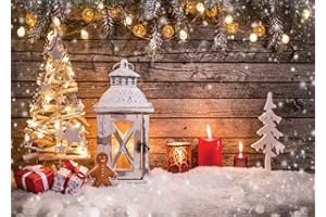 AIIKES 7x5FT Fond de Photographie de Noël Vinyle Arbre de Noël Ornements Photographie Fond Nouveau-né Fond Photo fête de Famille Fond de Noël galerie de Photos Fond 10-823