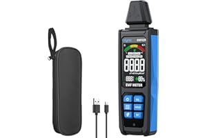 eSynic 5 en 1 EMF Medidor Digital Recargable, Detector de Radiación de Campo Electromagnético con Gran Pantalla LCD y Alarma EMF Portátil para EF RF MF, Señal WiFi y Caza de Fantasmas