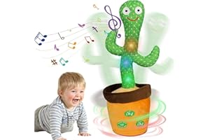 HICAS Tanzender Sprechender Kaktus Spielzeug Wiederholen Sie, was Sie sagen, Singender Kaktus Voice Recorder Babyspielzeug Lautstärkeregler mit 120 Liedern Lustige Kinder Bildung Spielzeug, Geschenke