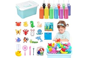 IEEILULU Magic Water Elf, Kit Creativo 3D Magic Gel, Magico Elfo Acquatico con 13 Flaconi di Gel Colorato e 10 Formine, Giocattolo Acquatico Fatto a Mano per Ragazzi e Ragazze (60ML-1)