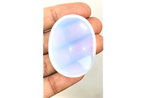 crystalmiracle Opalite Thumb Stone Crystal Healing Wellness Palm Positive Energy Peace Worry Stone Meditation Handcrafted