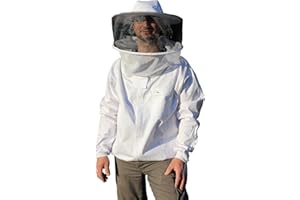 Förster-Fellnest Qualitäts - Imkerjacke aus atmungsaktiver Baumwolle, kräftig & leicht - weiter Schnitt, TÜV Zertifiziert, Größen von 128 bis 5XL - abnehmbare Haube/Imkerhut