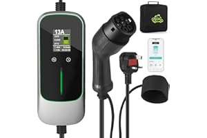 VECO CHAJOR Portable Type 2 Charging Cable UK 3 PIN Wifi Control Model 2 Adjustable Current 8A/10A/13A/16A, 10M Timing Delay Funtion 1-12Hours IP65 Max Waterproof level, EV Home Ev Charger Type 2