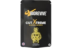 Biorevive Cutxtreme Thermogenic Fat Burner Supplement 780mg Vegan Capsules with L-Carnitine, Green Tea, B Vitamins and Caffeine Energy, Metabolism and Focus Support, Pre Workout for Men and Women