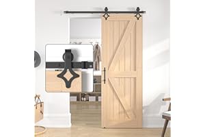 SANKEYTEW Sliding Door Kit,Single Wood Barn Door Sliding Kit,Heavy Duty Sliding Barn Door Kit,Black Sliding Door Track-Rhombus-Shaped (SD10+6-6)