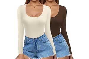 Ekouaer Tshirt Femme Hsous-vêtement Thermique à Manches Longues Hiver 2pcs, S-XXL