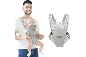 RPEIXYA Babytrage, 4-in-1-Babytrage Ergonomisch Verstellbarer Halter, Tragbar, umwandelbar Rucksack für Vorder- und Rückseite, Für Säuglinge und Kleinkinder von 3,5-18 kg(Camouflage)