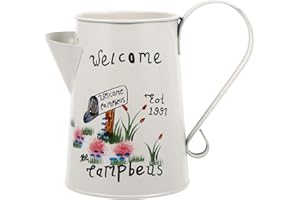 BESTonZON Brocca di Latte Vintage Francese Vaso da Cucina Vaso Decorativo Brocca in Metallo Rustico Vaso Innaffiatoio per Il Latte può Galvanizzato Latta Decor Vaso Paese Primitivo Brocca