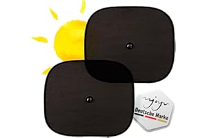 NJOYN Sonnenschutz Auto Baby, 2er Set Sonnenschutz Auto Seitenscheibe mit UV Schutz UPF für Kinder, Mit Saugnapf, Fensterschutz Verdunkelung, Faltbarer Sonnenblende für PKW Fenster, Fahrzeug, Protection