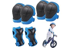 HXSYKJDM Knieschoner Schoner Set Kinder, 6 in1 Kinder Schutzausrüstung Set, Inliner Schützer für 3-7 Jahre Kinder, Ellenbogenschoner Handgelenkschützern für Skaten Skateboard Roller