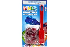 DiPrint Bingo Barre magnétique avec 100 jetons de bingo (rouge)