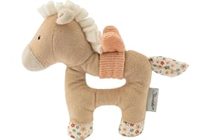 Sterntaler Greifling Pferd Sunny - Motorikspielzeug zum Rasseln, Fühlen und Spielen - Kuscheltier für Baby und Kinder mit Rassel als treuer Freund - Baby Spielzeug aus weichem Stoff, lichtbeige