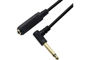 GINTOOYUN Cavo amplificatore per chitarra, ad angolo retto, mono 90 gradi, 6,35 TS maschio a 6,35 TRS femmina, cavo audio per amplificatori, chitarre, pianoforti, apparecchiature home theater, ecc.