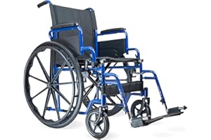 ‎MOBILITY PLUS+ MOBILITY Plus+ Rollstuhl RIO - faltbarer Transportrollstuhl mit Schiebegriffen - Leichter Greifreifen-Rollstuhl - Sitzbreite 40 cm - klappbare Fußstützen & Armlehnen