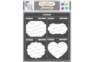 CrafTreat Reusable Geometric Shape Stencils for Painting on Wood, Wall, Tile, Canvas, Paper, Fabric and Floor - Frames and Masks - 6x6 Inch DIY Art and Craft Stencils - Templates for Drawing Shapes