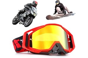 Yoihuqi Gafas Esquí, Gafas Moto Polvo, Gafas Snowboard Espejo, Dirt Bike Off-Road Goggles, Prueba Viento a Prueba de Polvo Gafas, para Bicicletas Montaña, Esquís o Cascos Abiertos