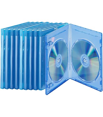Prodye Elite Premium Boîtiers Blu-ray 3 Disques - Slim 12,5mm Transparent Bleu Lot 10