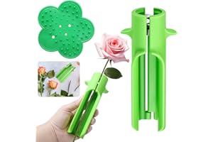 YAOSHENGUP 2PCS Rose Stem Stripper and Thorn Remover, Florist Thorn Stripper for Roses, Flower Leaf Stripper, Floral Classes and Home Use | Rose Stripper Tool for Floristry (Green)
