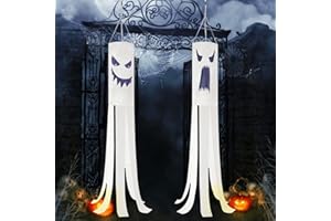 YUE QIN 2 Stück Halloween Geist Windsock Hängende Dekorationen für Halloween Home Yard Outdoor Decor Party Supplies